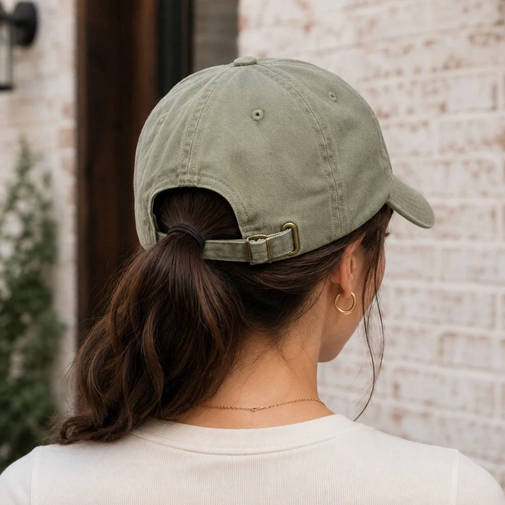 Army Wife Hat Womens Olive Green Embroidered Butterfly Rose Cotton Baseball Cap